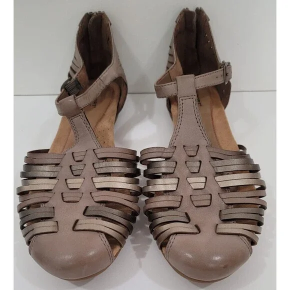 Rockport Cobb Hill Women's Leather Comfort Zip T-Strap Sandal Sz.11 - Picture 4 of 8